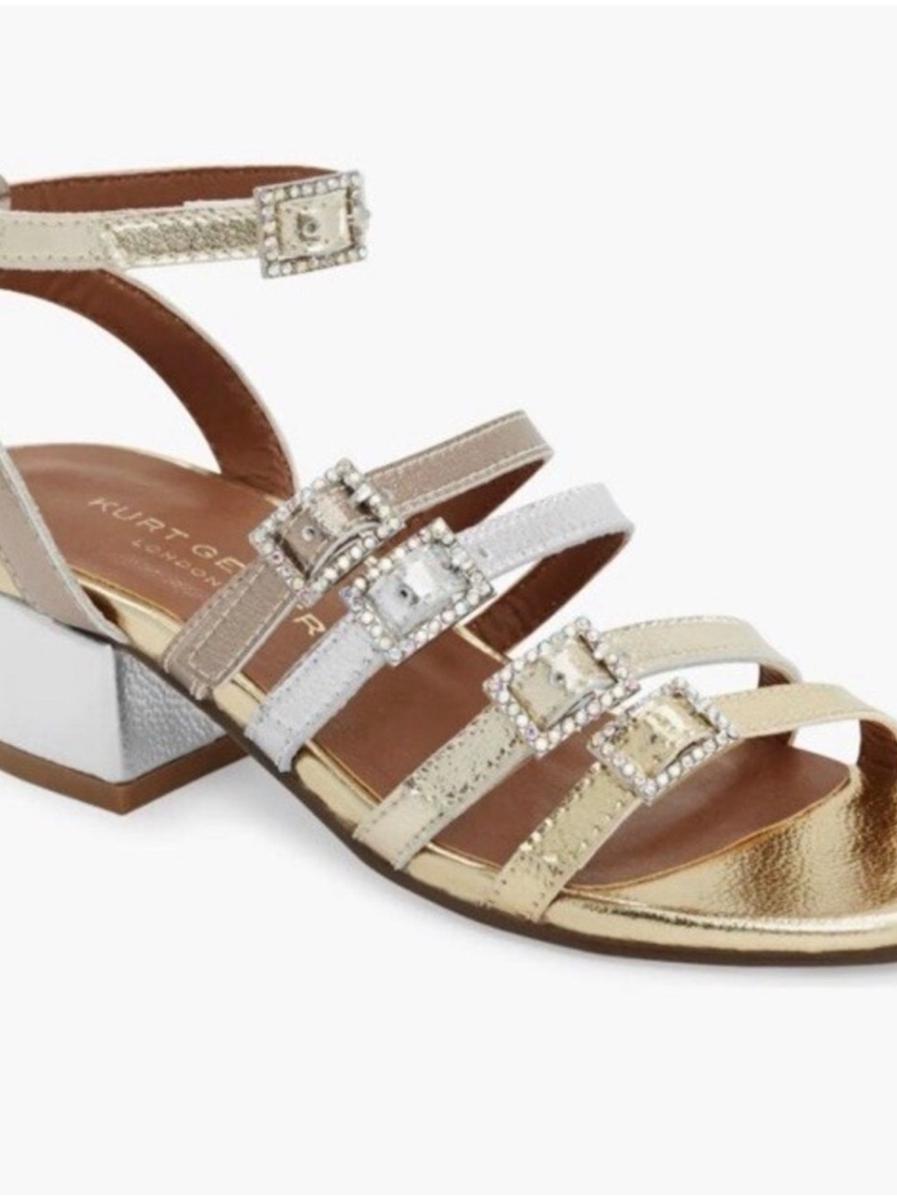 Kurt Geiger London Mini Piera Metallic Leather  Girls Sandals Size 13 NWT
